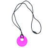 Round fuchsia silicone chewing pendant