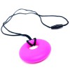 Round fuchsia silicone chewing pendant