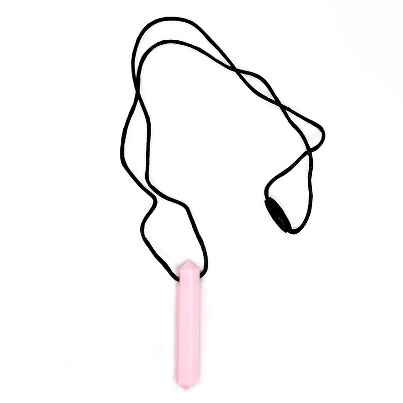 Crystal-shaped silicone chewing pendant